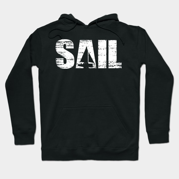 Distressed Look Sailing Gift For Sailors & Skippers Hoodie by OceanRadar